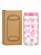 Light pink bow glass cup product features