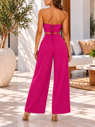 Hot pink two piece set back view