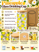 Pineapple glass drinking cup features infographic