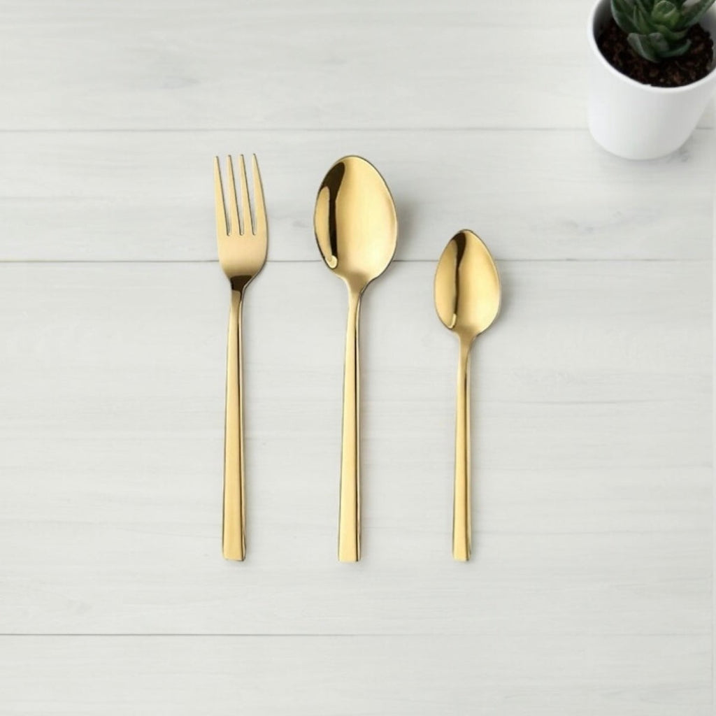 6pcs Danny Home Stainless Steel Minimalist Gold Cutlery Sets - StylePhase SA