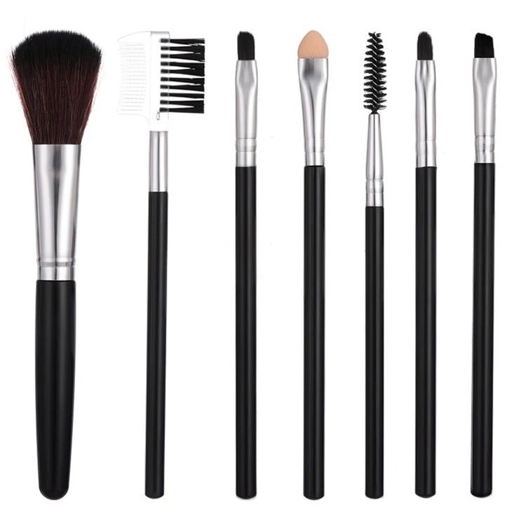 7 Piece Black Makeup Brush Set - StylePhase SA