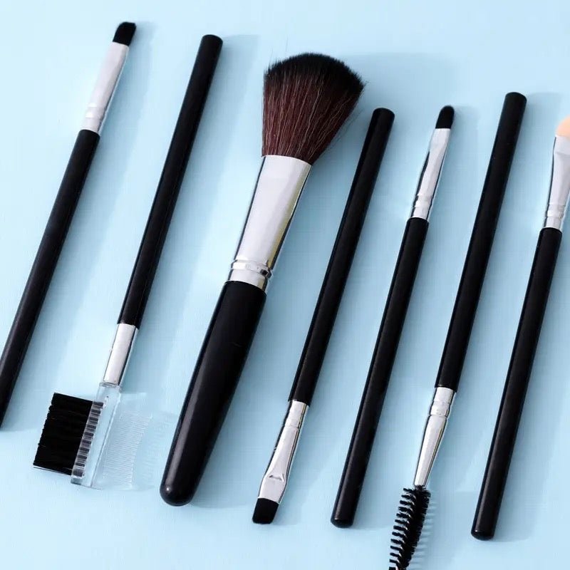 7 Piece Black Makeup Brush Set - StylePhase SA