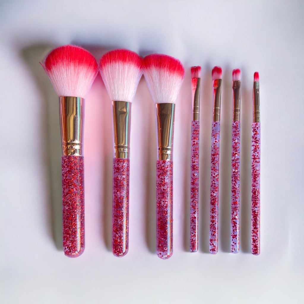 7 Piece Glitter Makeup Brush Set - StylePhase SA