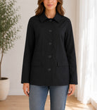 Ladies Black Classic Button Jacket