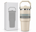 Beige 900ml insulated bottle and box