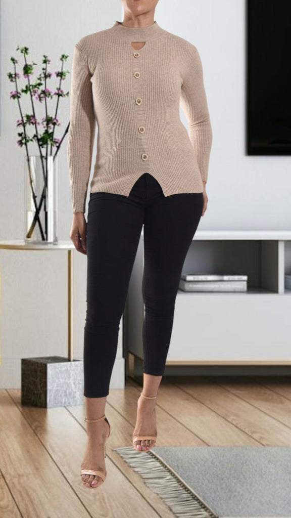 Beige Peep Hole Top - StylePhase SA