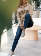 Biege Printed Fleece Hoody Top - Rumours - StylePhase SA