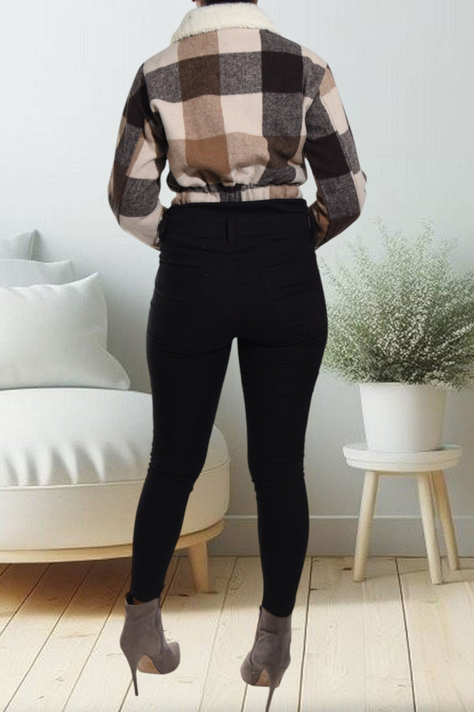 Black And Brown Crop Shacket - StylePhase SA