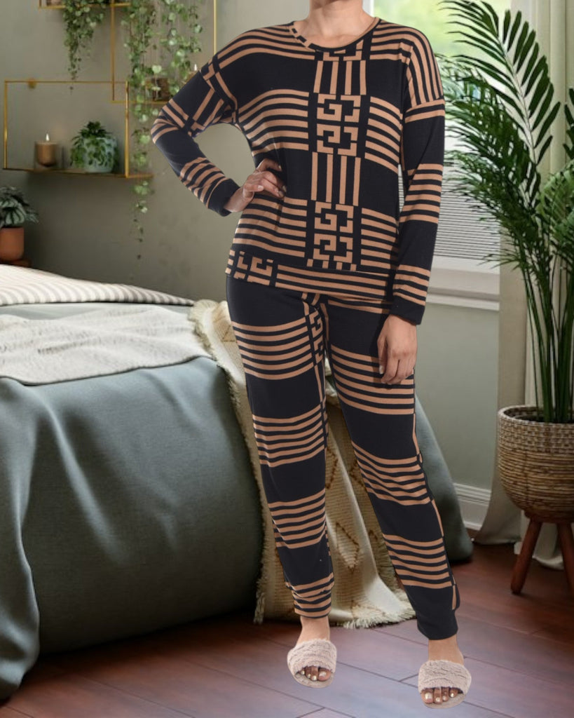Black And Brown Pj Set - StylePhase SA