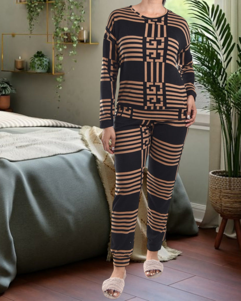 Black And Brown Pj Set - StylePhase SA