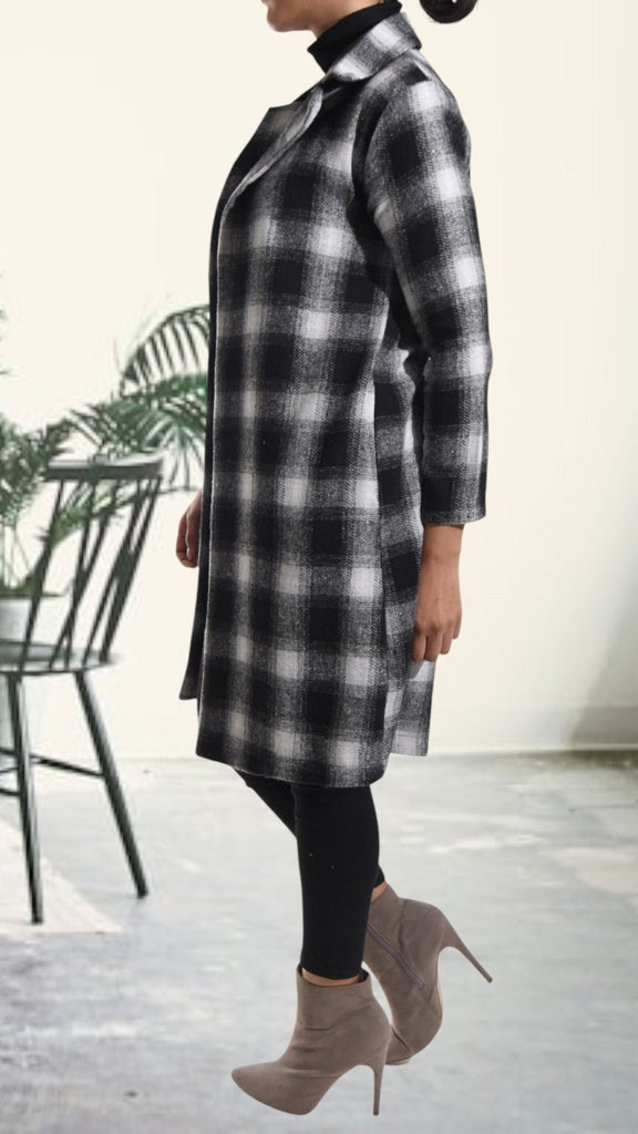 Black And Grey Open Coat - StylePhase SA