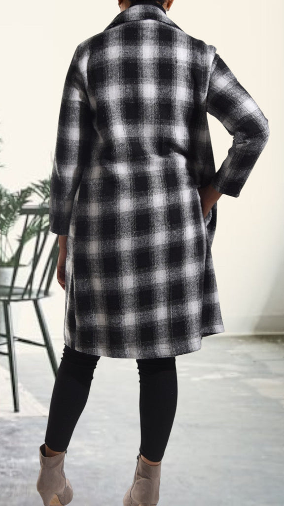 Black And Grey Open Coat - StylePhase SA