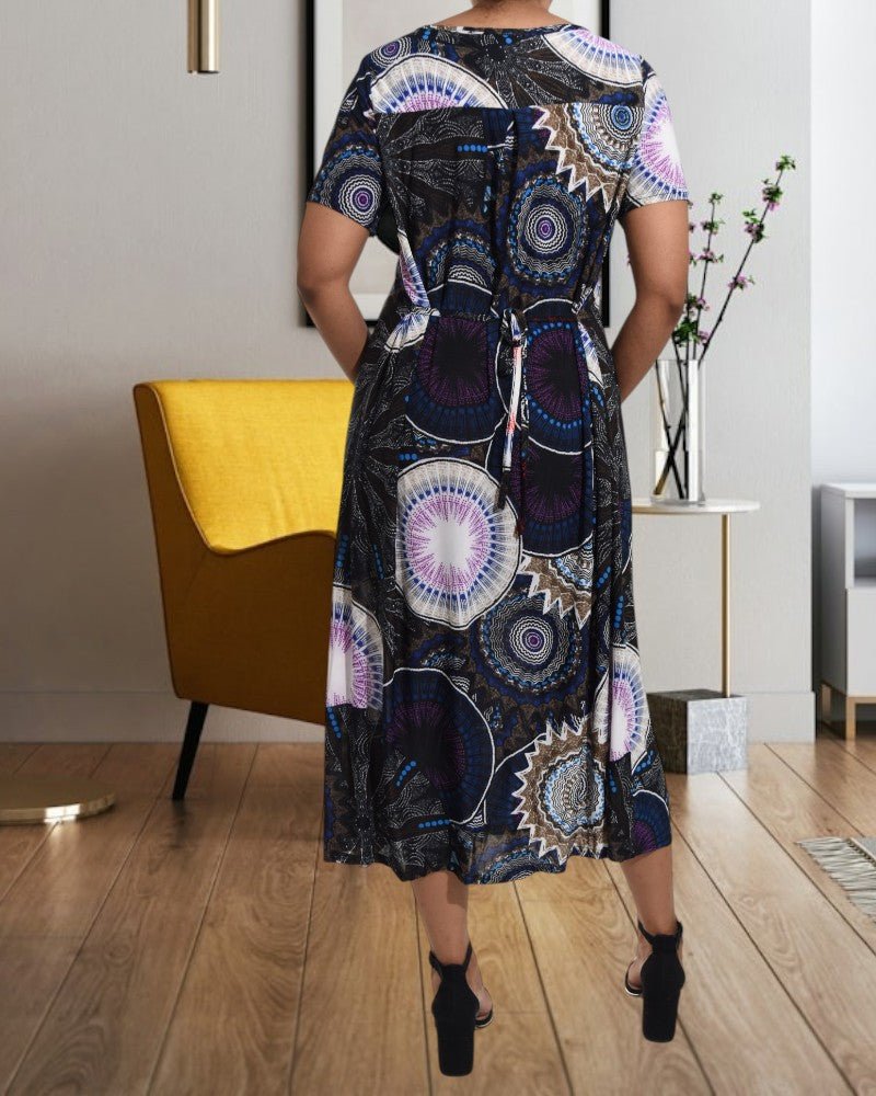 Black And Lilac Paisley Dress - StylePhase SA