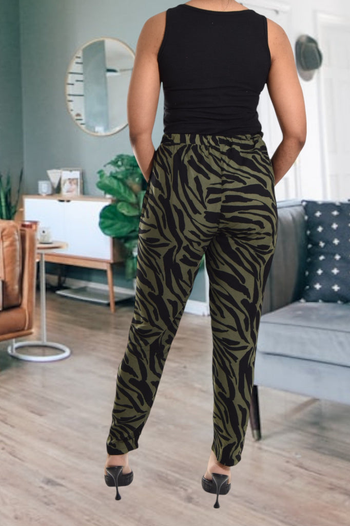 Black And Olive Pocket Pants - StylePhase SA