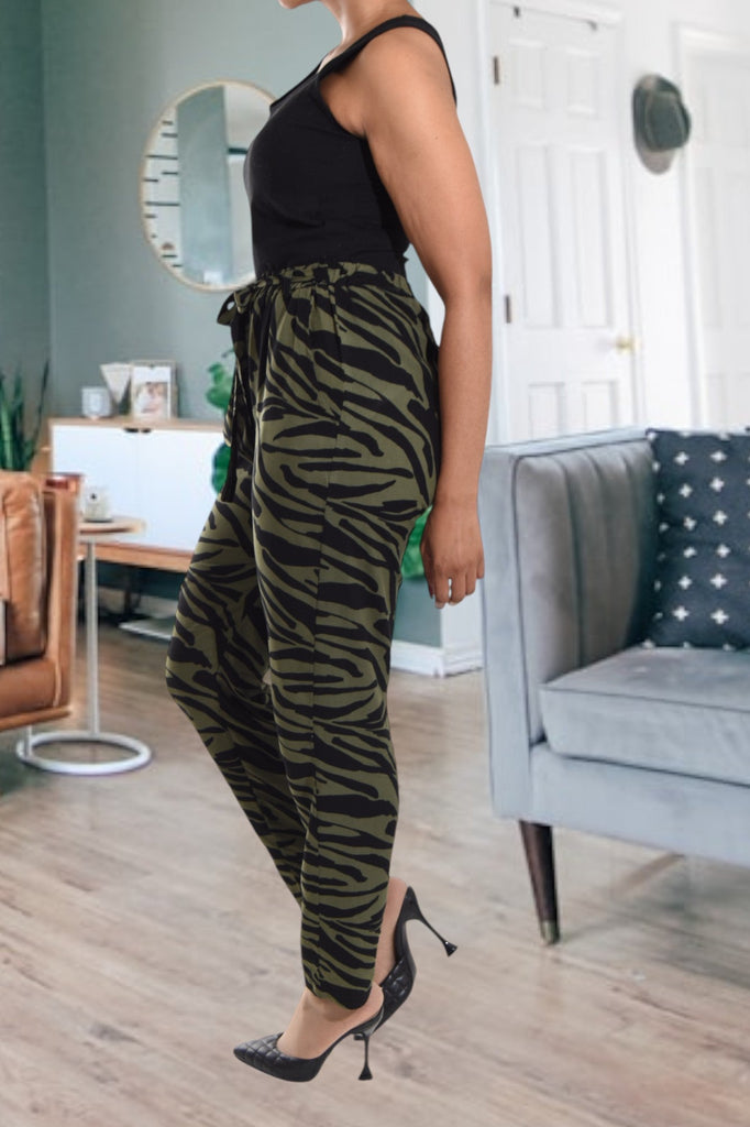 Black And Olive Pocket Pants - StylePhase SA