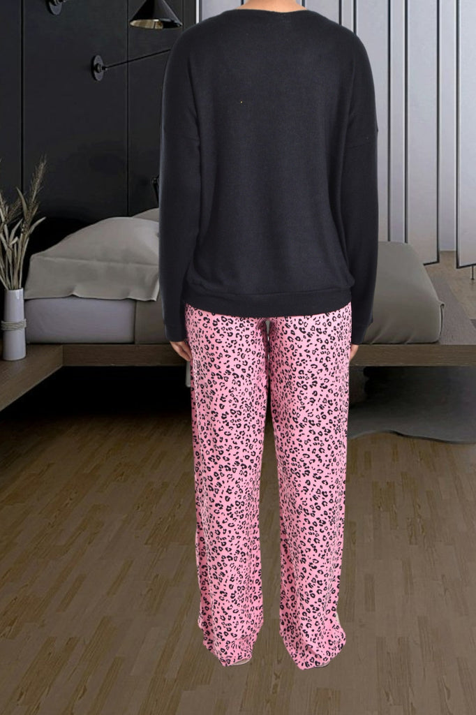 Black And Pink Printed Pj Set - StylePhase SA