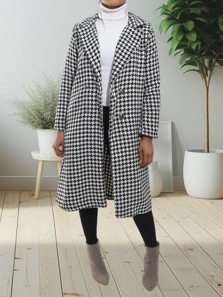 Black And White Heavy Weight Coat - StylePhase SA