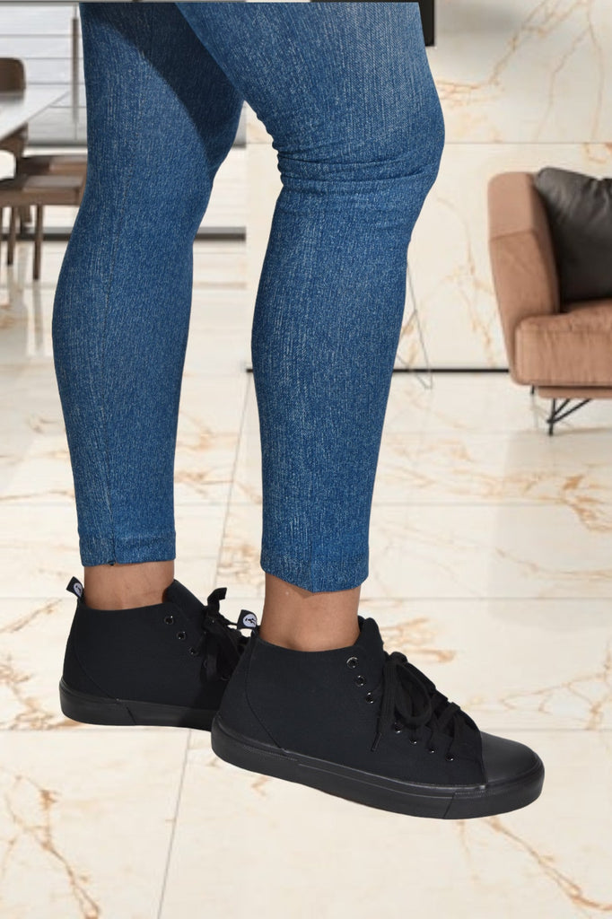 Black Ankle Lace Up Sneaker - StylePhase SA