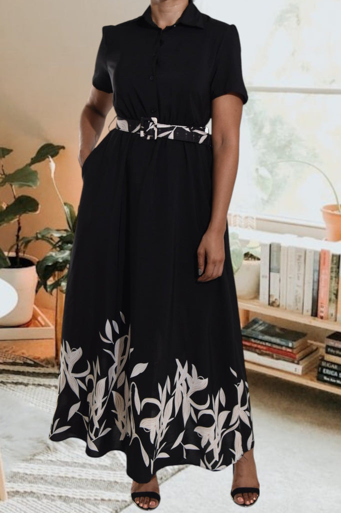 Black Collar Maxi Dress - StylePhase SA