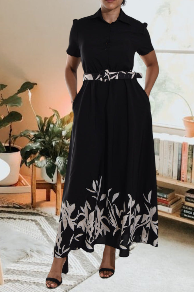 Black Collar Maxi Dress - StylePhase SA