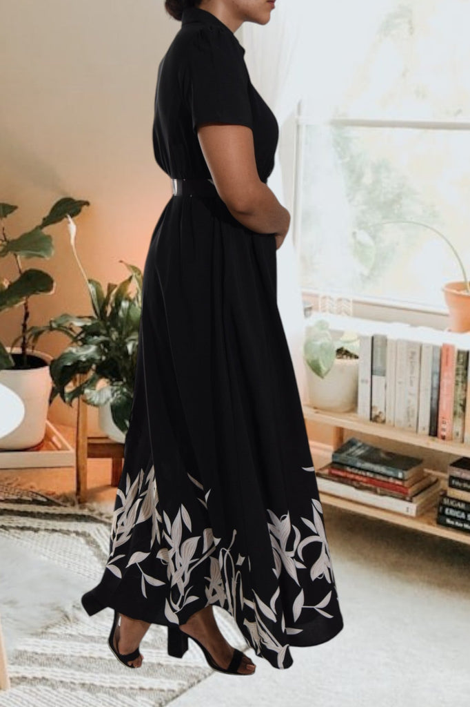 Black Collar Maxi Dress - StylePhase SA