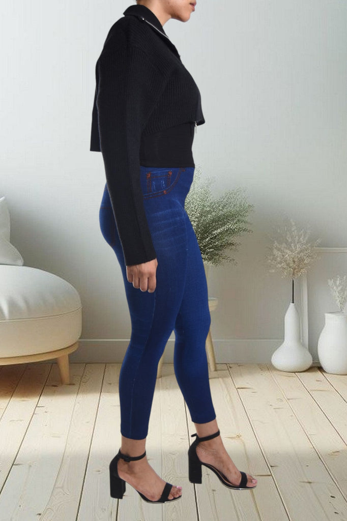 Black Crop Zip Jersey - StylePhase SA