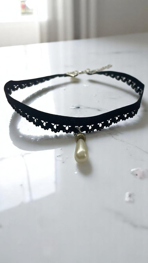 Black Elastic Chocker Necklace - StylePhase SA
