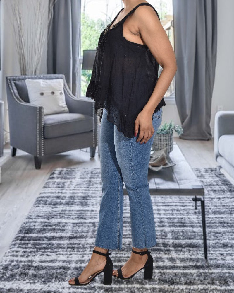 Black Flare Tunic Top - StylePhase SA