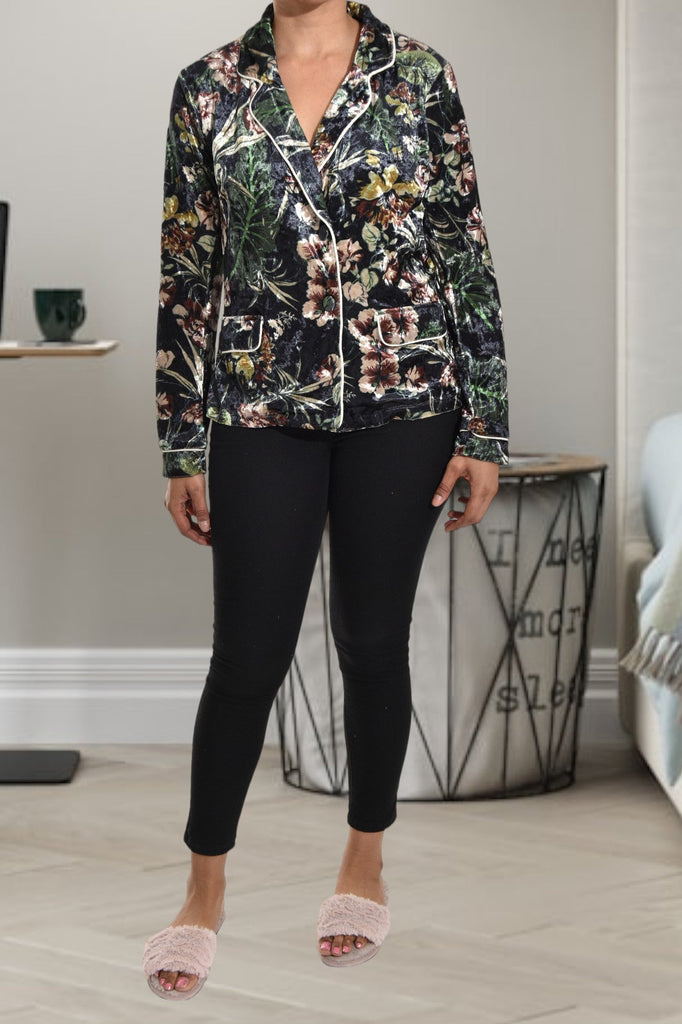 Black Floral Pj Top - StylePhase SA