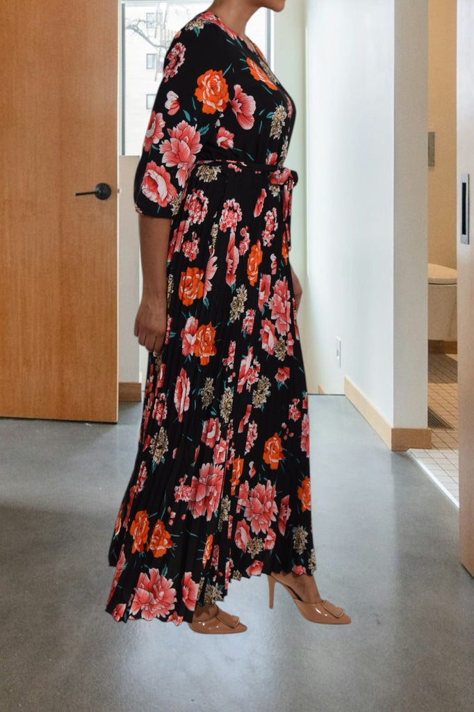 Black Floral Pocket Maxi Dress - StylePhase SA