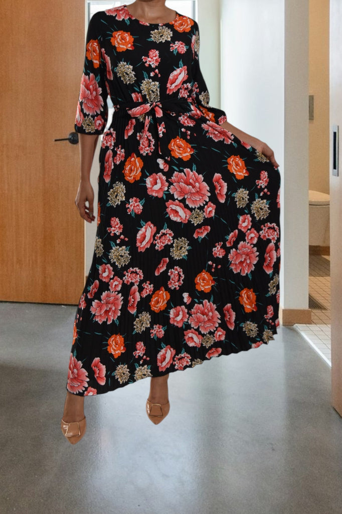 Black Floral Pocket Maxi Dress - StylePhase SA