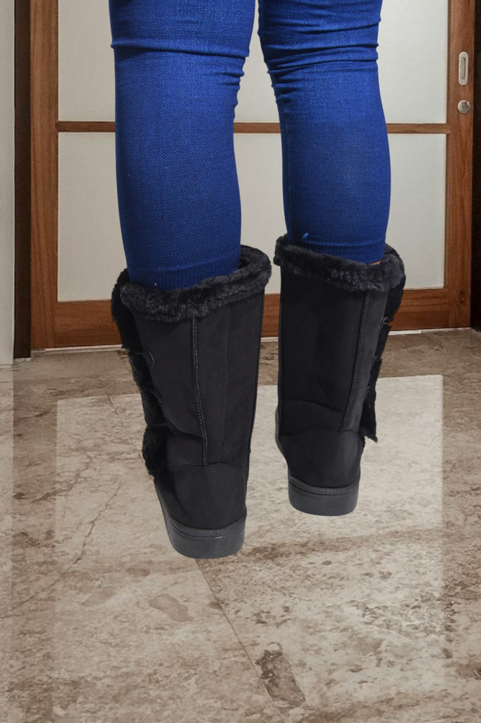 Black Fur Boots - StylePhase SA