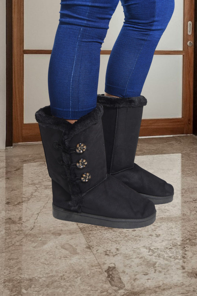 Black Fur Boots - StylePhase SA