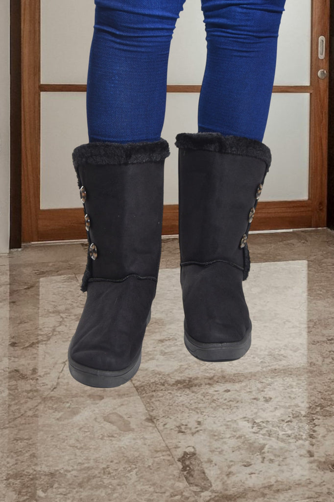 Black Fur Boots - StylePhase SA