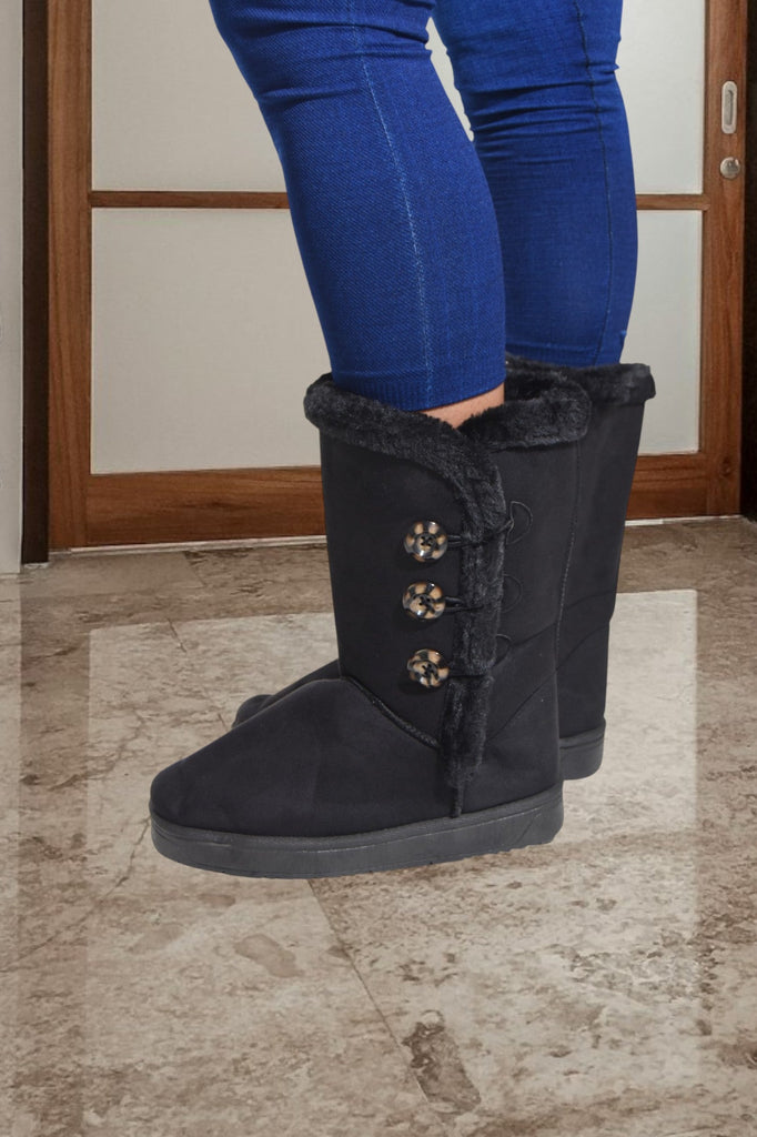 Black Fur Boots - StylePhase SA