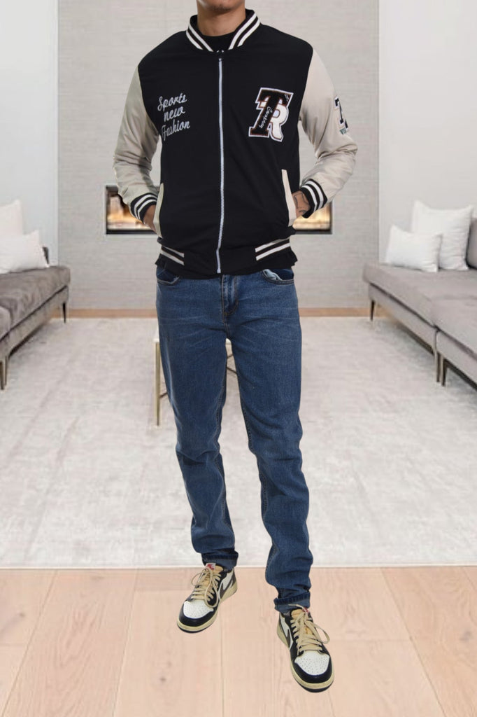 Black Graphic Zip Jacket - StylePhase SA