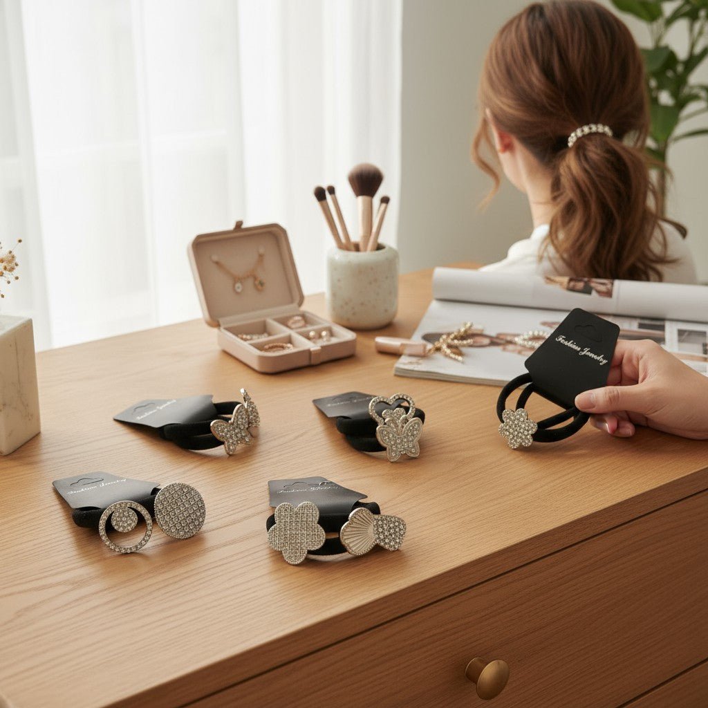 Black Hair Tie Set - Clip Ons - StylePhase SA