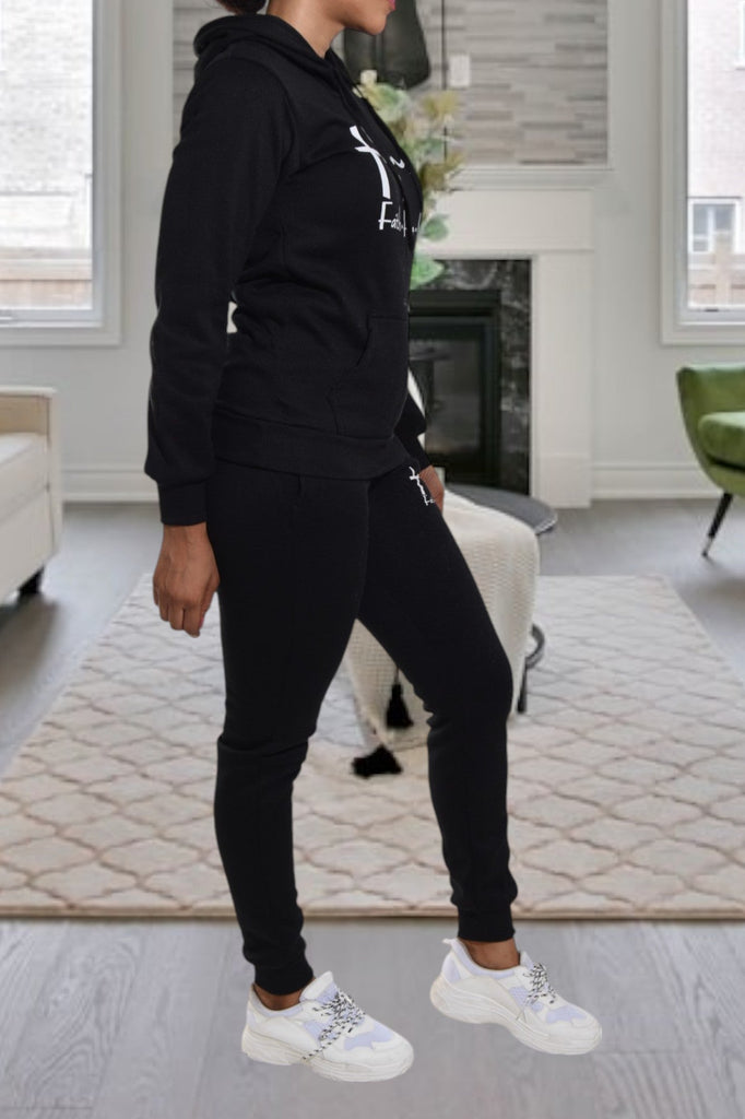 Black Love Fleece Tracksuit - StylePhase SA