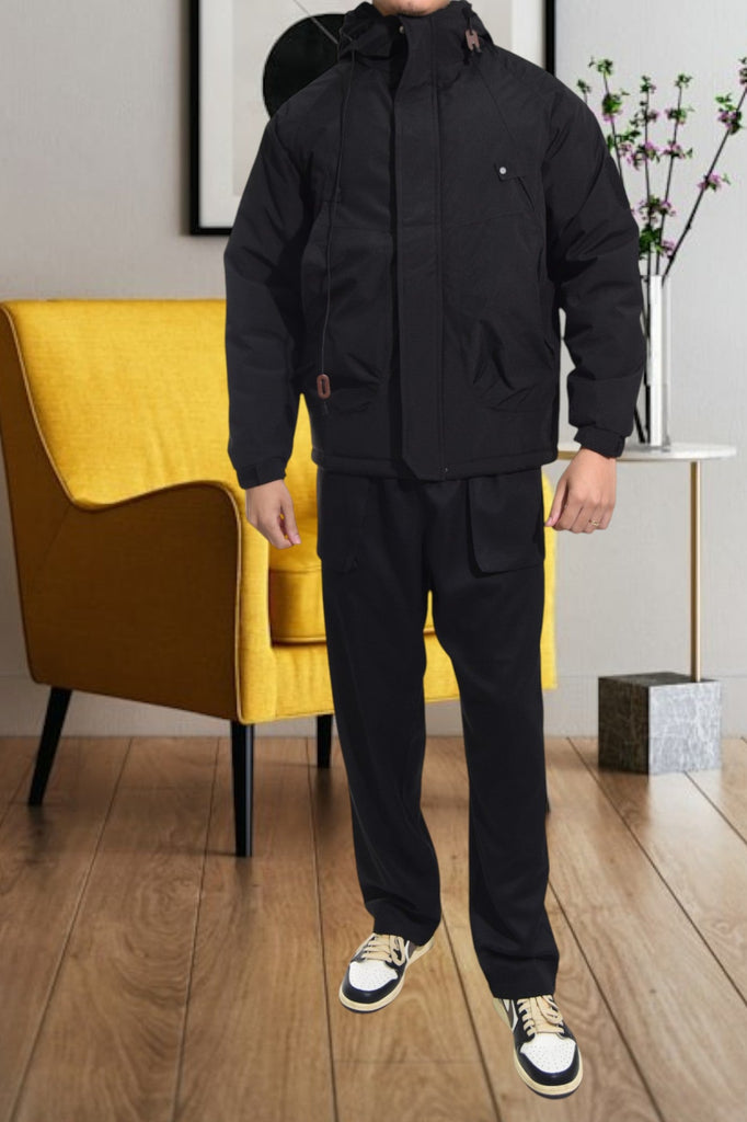 Black Mens Hoody Jacket - StylePhase SA