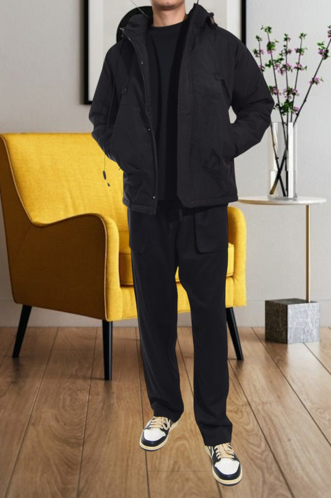 Black Mens Hoody Jacket - StylePhase SA