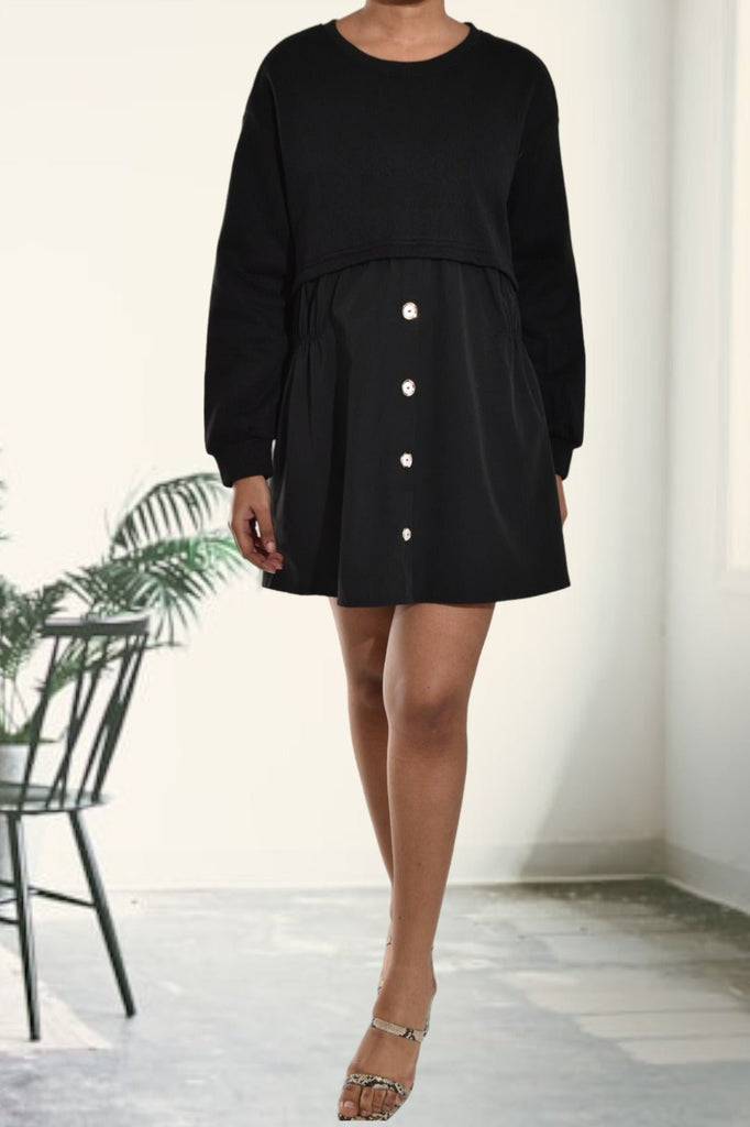 Black Oversized Mini Dress - StylePhase SA