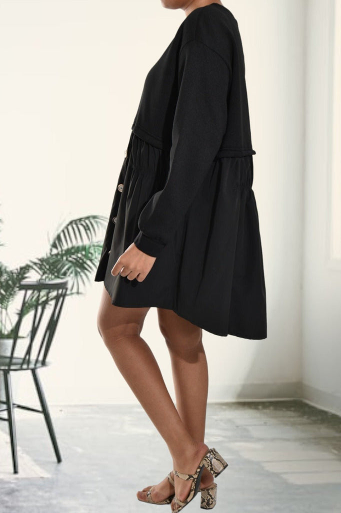Black Oversized Mini Dress - StylePhase SA