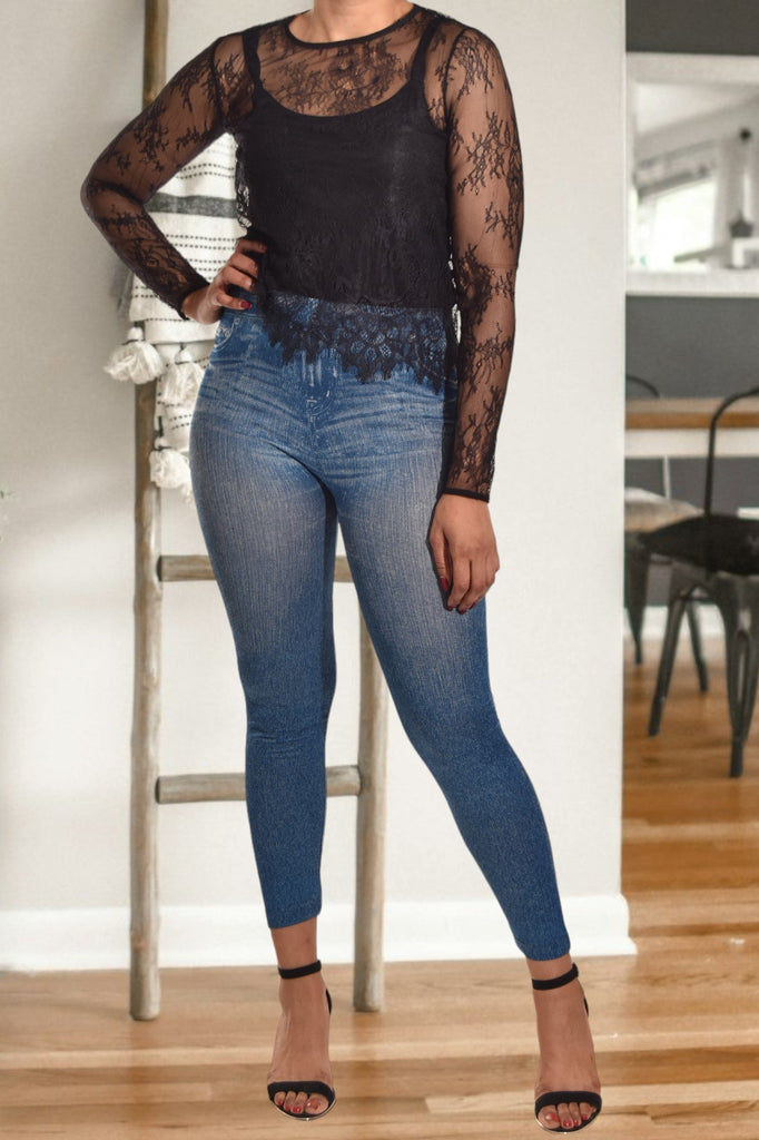 Black Patterned Net Top - StylePhase SA