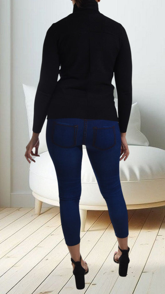 Black Polo Neck Top - StylePhase SA