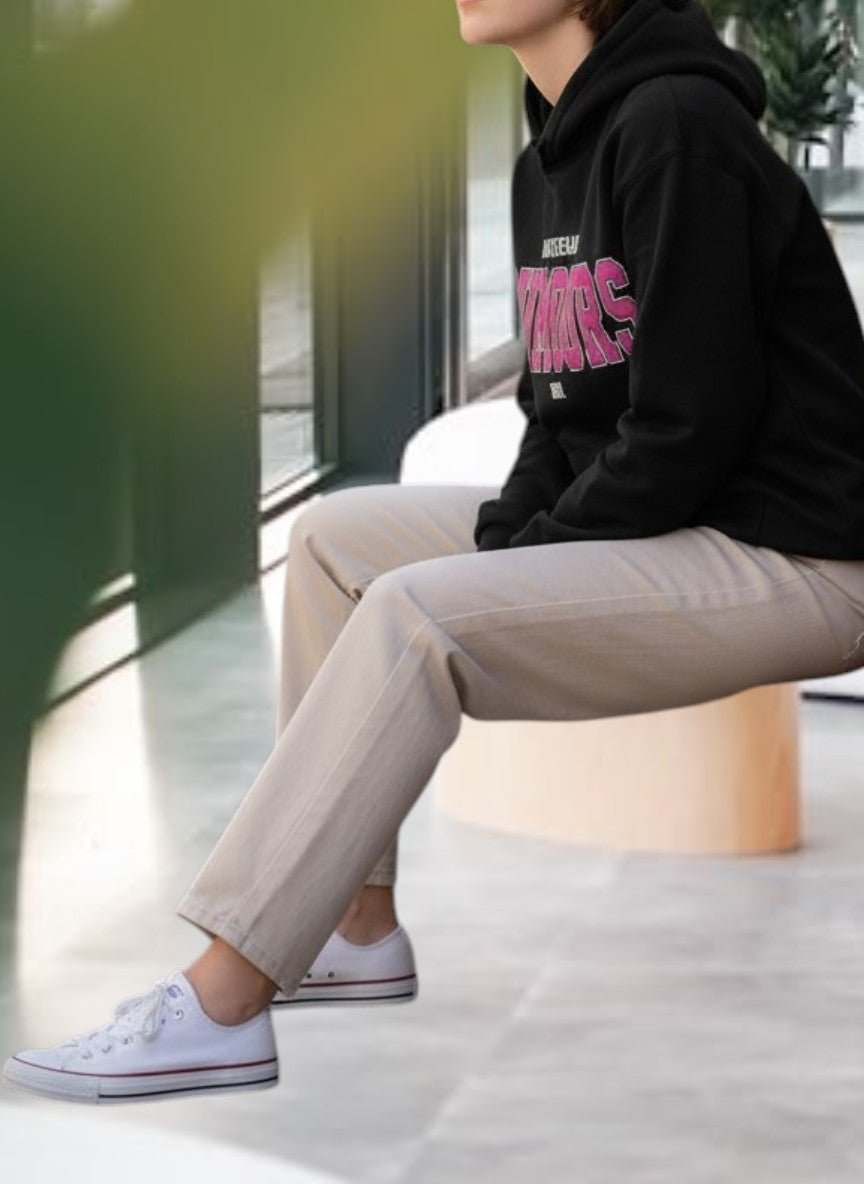 Black Printed Fleece Hoody Top - Rumours - StylePhase SA