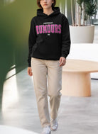Black Printed Fleece Hoody Top - Rumours - StylePhase SA