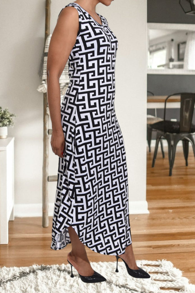 Black Printed Pocket Dress - StylePhase SA