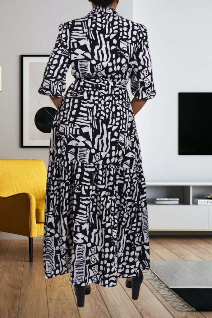 Black Printed Pocket Maxi Dress - StylePhase SA