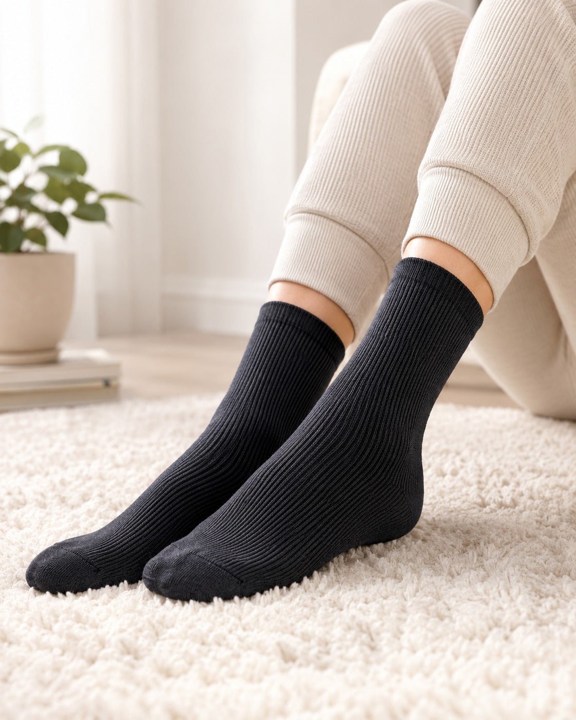 Black Rib 2 pairs Socks - StylePhase SA
