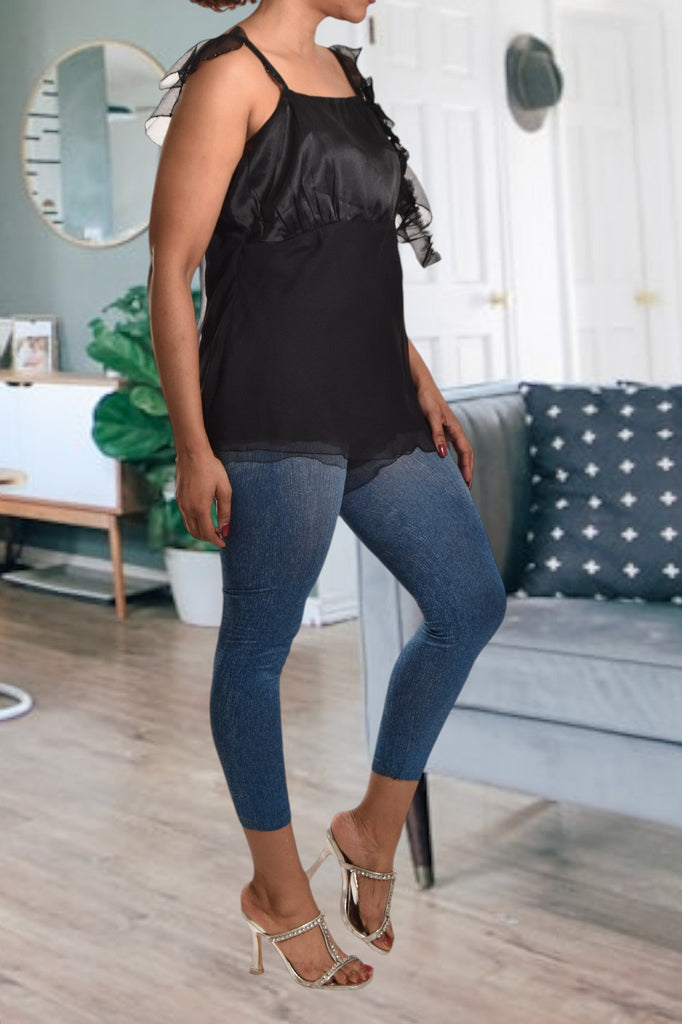 Black Sleeveless Ruffle Top - StylePhase SA